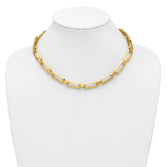 14K Polished Fancy Link Necklace