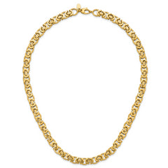 14K Polished Fancy Link Necklace
