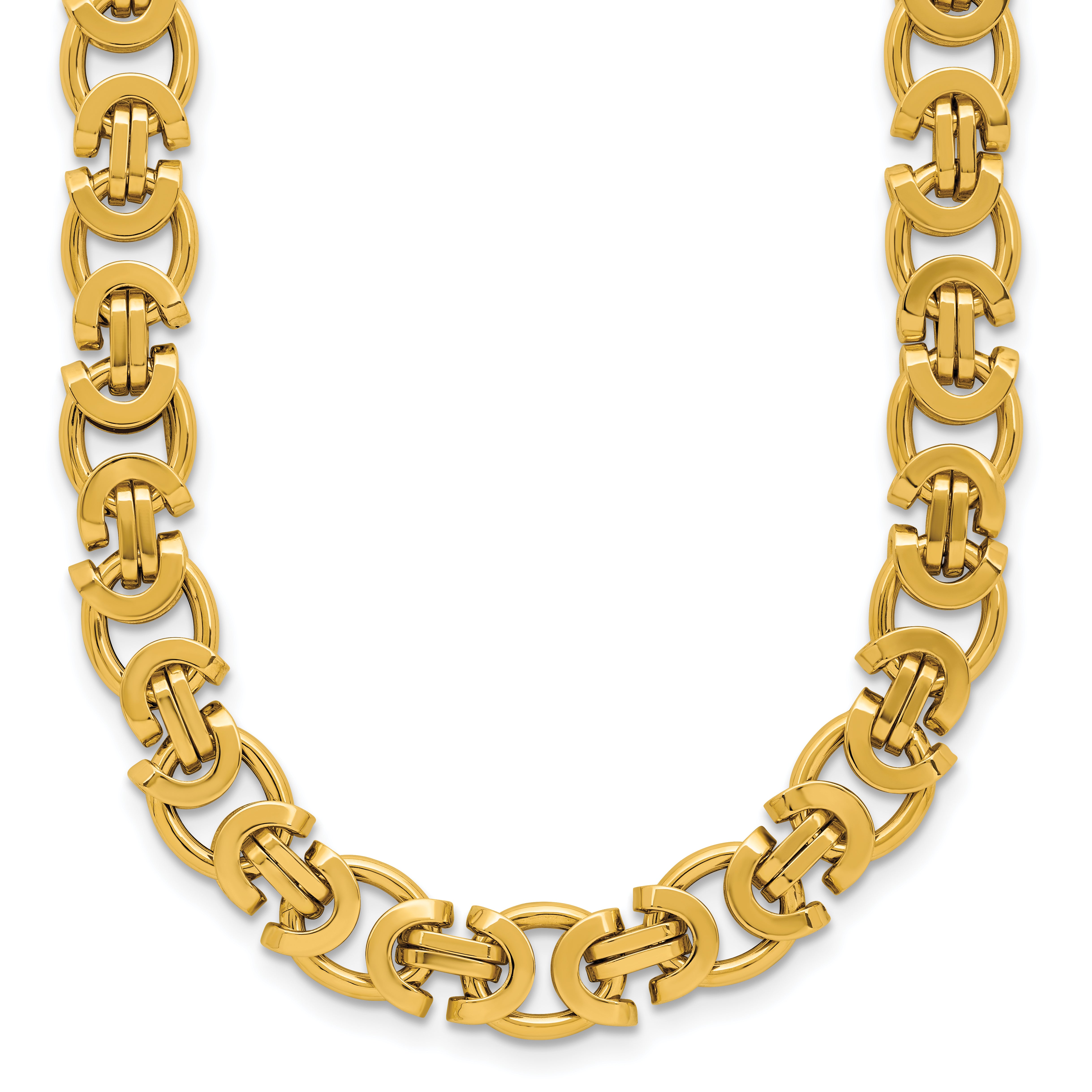 14K Polished Fancy Link Necklace