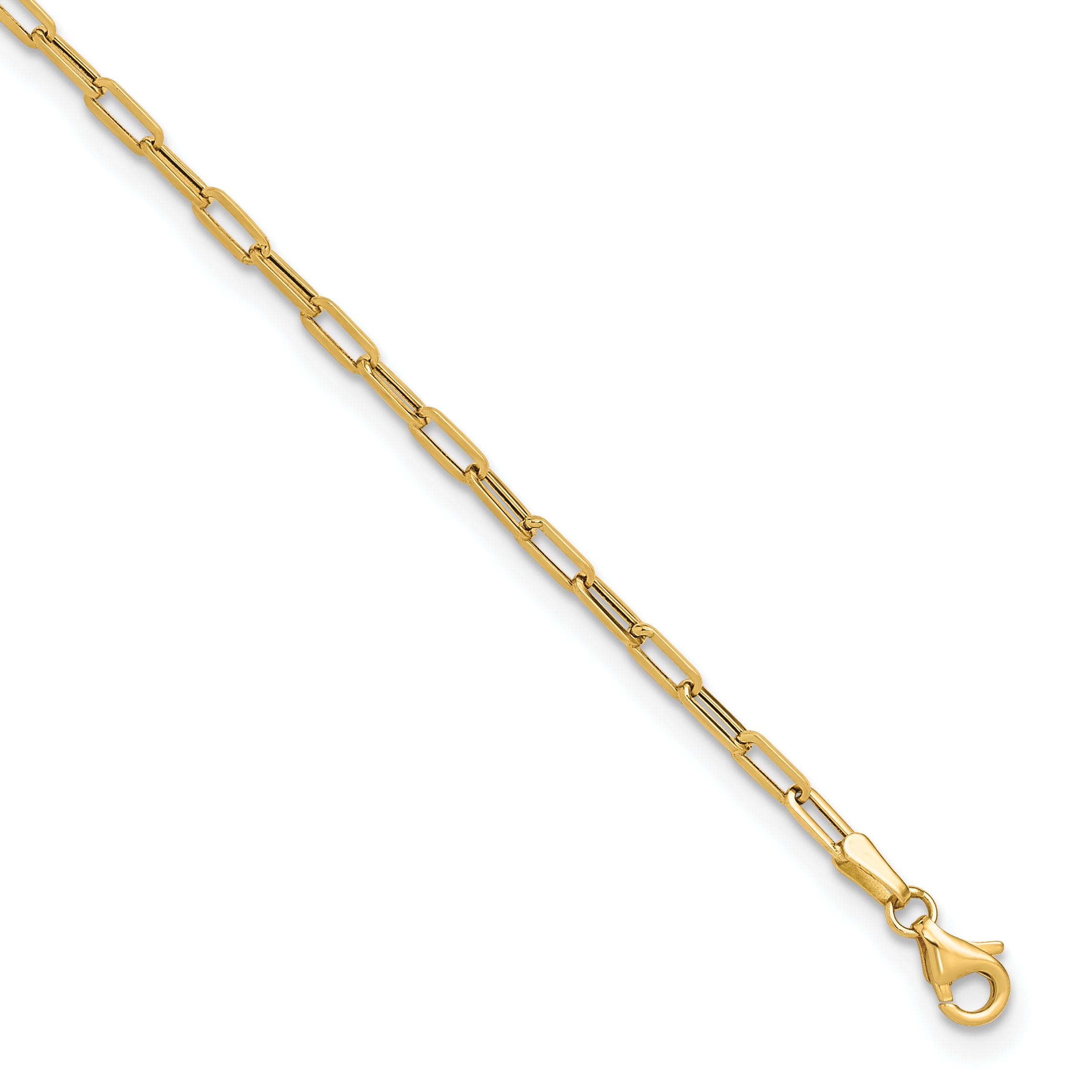 14K Polished Paperclip Anklet