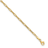 14K Polished Paperclip Anklet