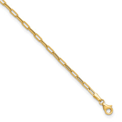 14K Polished Paperclip Anklet