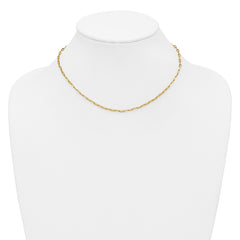 14K Polished Paperclip Necklace