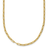 14K Polished Paperclip Necklace