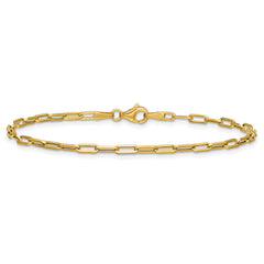 14K Polished Paperclip Bracelet