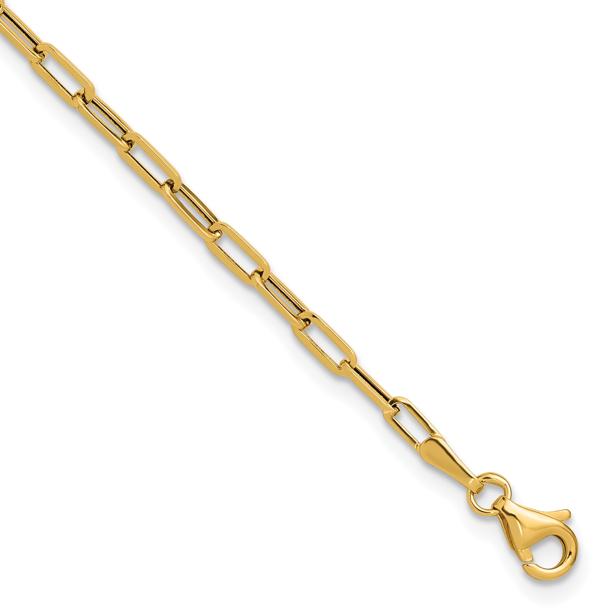 14K Polished Paperclip Bracelet