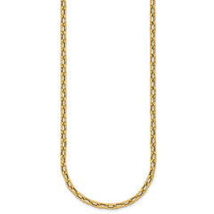 14K Polished Textured Fancy Link Necklace