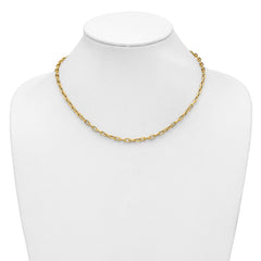 14K Polished Textured Fancy Link Necklace
