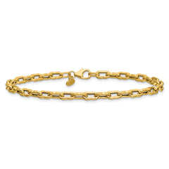 14K Polished Textured Fancy Link Bracelet
