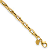 14K Polished Textured Fancy Link Bracelet