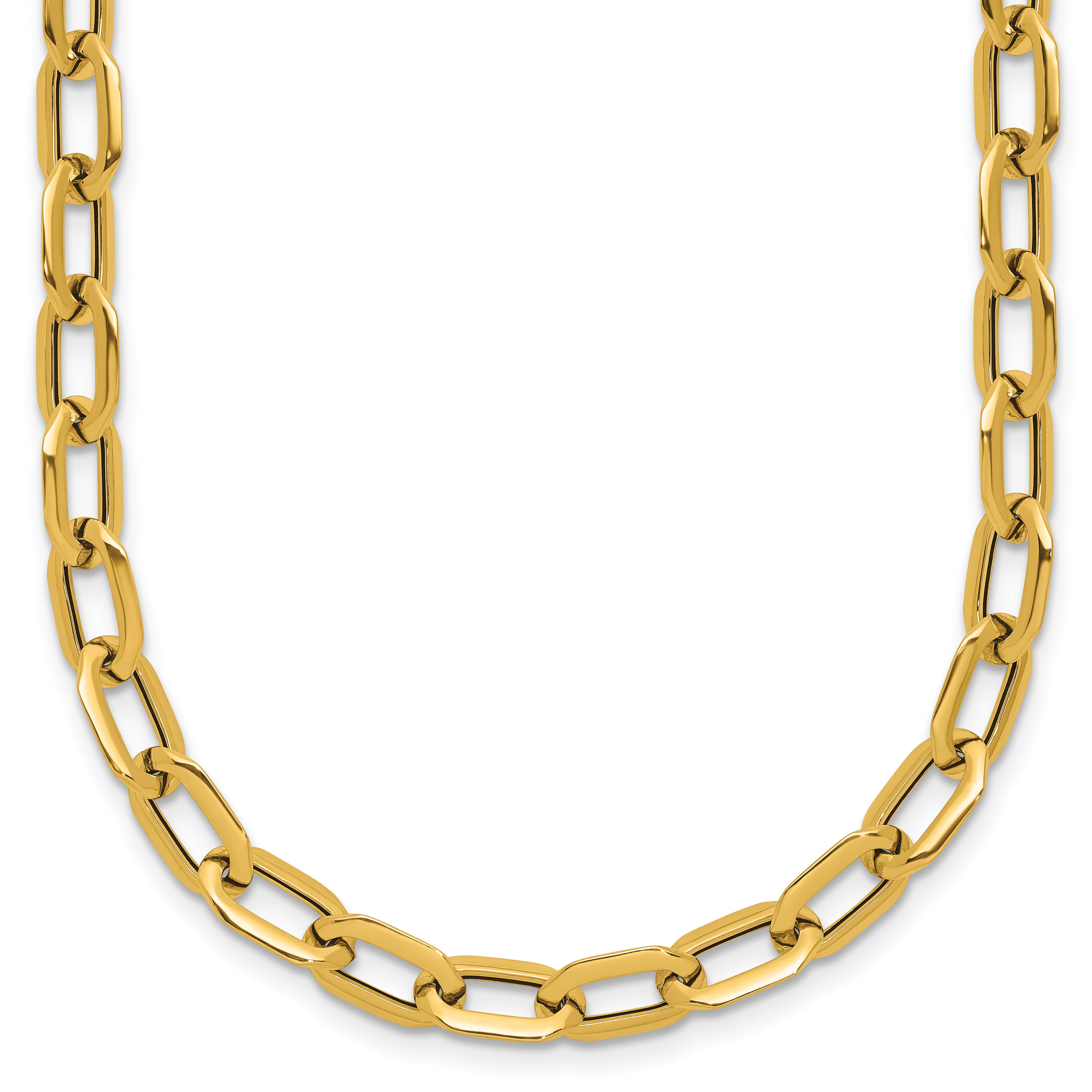 14K Polished Fancy Link Necklace