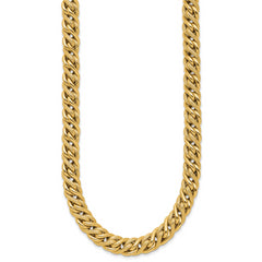 14K Polished and Textured Fancy Link Necklace