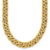 14K Polished and Textured Fancy Link Necklace