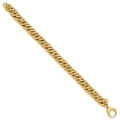 14K Polished and Textured Fancy Link Bracelet