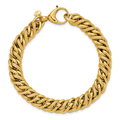 14K Polished and Textured Fancy Link Bracelet