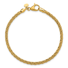 14K Polished and Textured Fancy Link Bracelet
