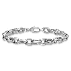 14K White Gold Polished Fancy Link Bracelet