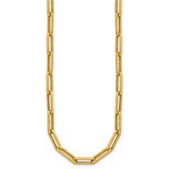14K Polished Paperclip Link Necklace