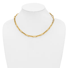 14K Polished Paperclip Link Necklace