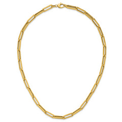 14K Polished Paperclip Link Necklace