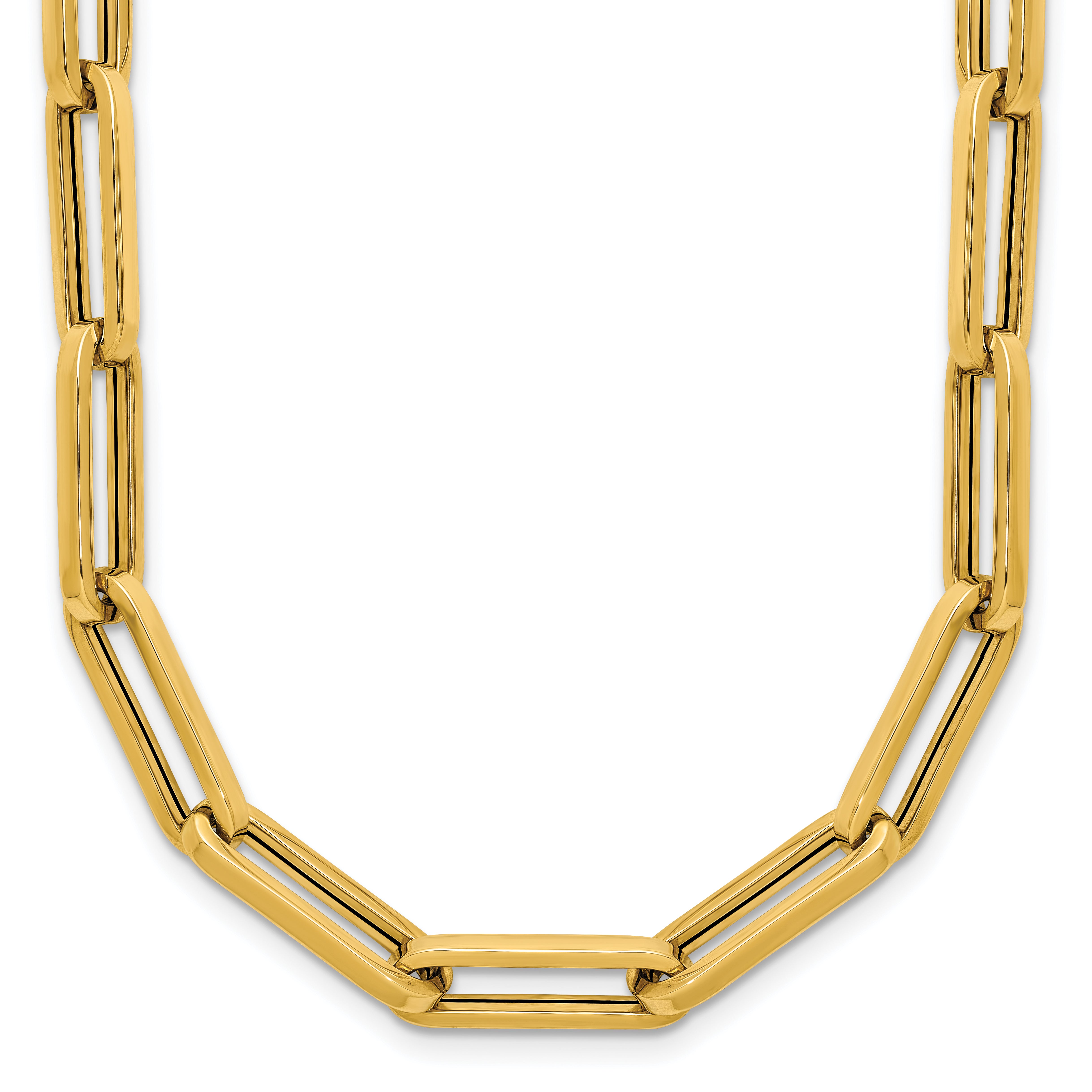14K Polished Paperclip Link Necklace