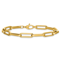 14K Polished Paperclip Link Bracelet