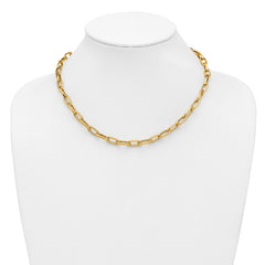 14K Polished Fancy Link with .5in ext. Necklace