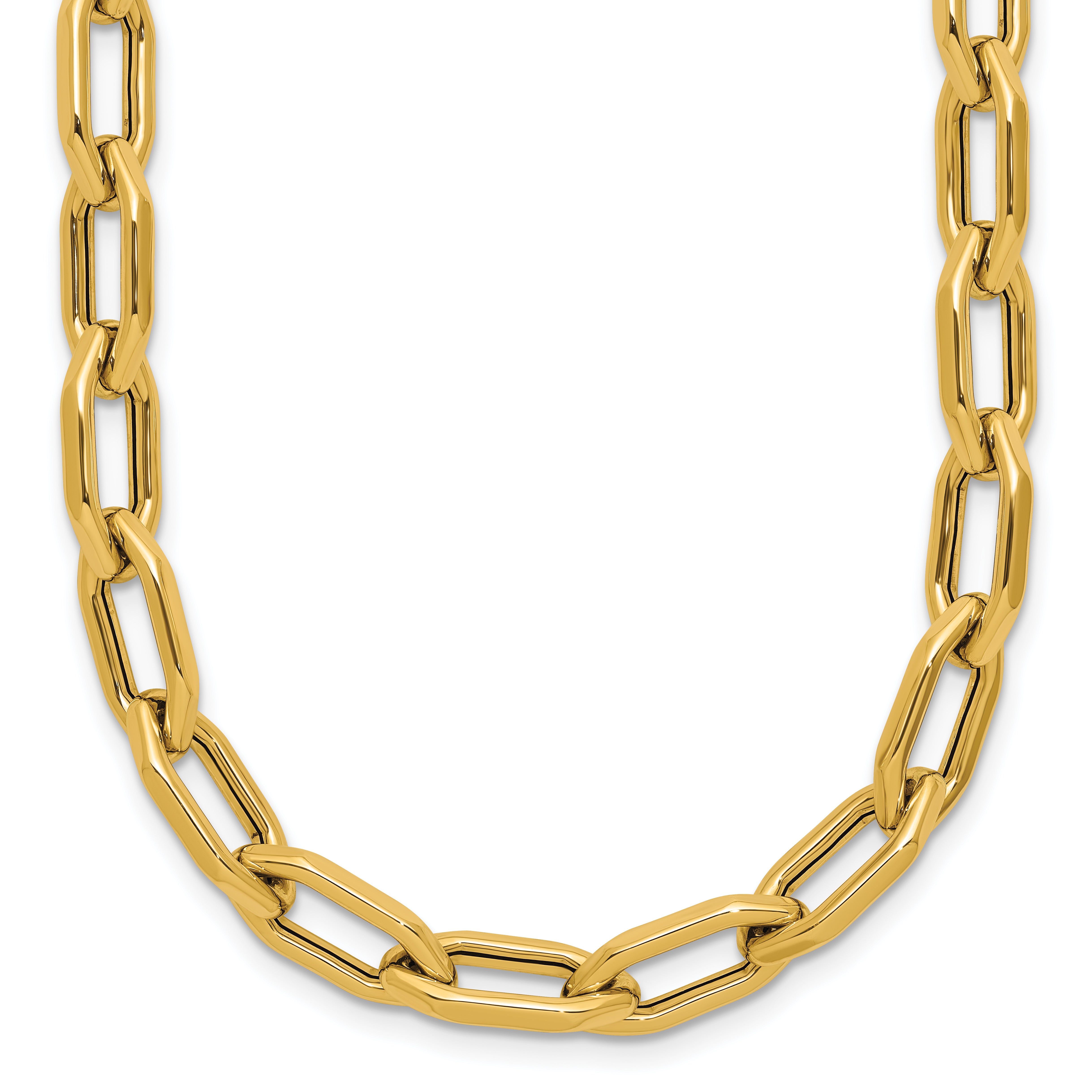 14K Polished Fancy Link with .5in ext. Necklace