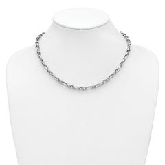 14K White Gold Polished Fancy Link Necklace