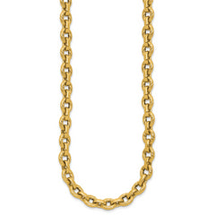 14K Polished and Twisted Fancy Link Necklace