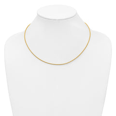 14K 1.2mm Round Satin Omega Wire Necklace
