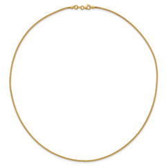 14K 1.2mm Round Satin Omega Wire Necklace