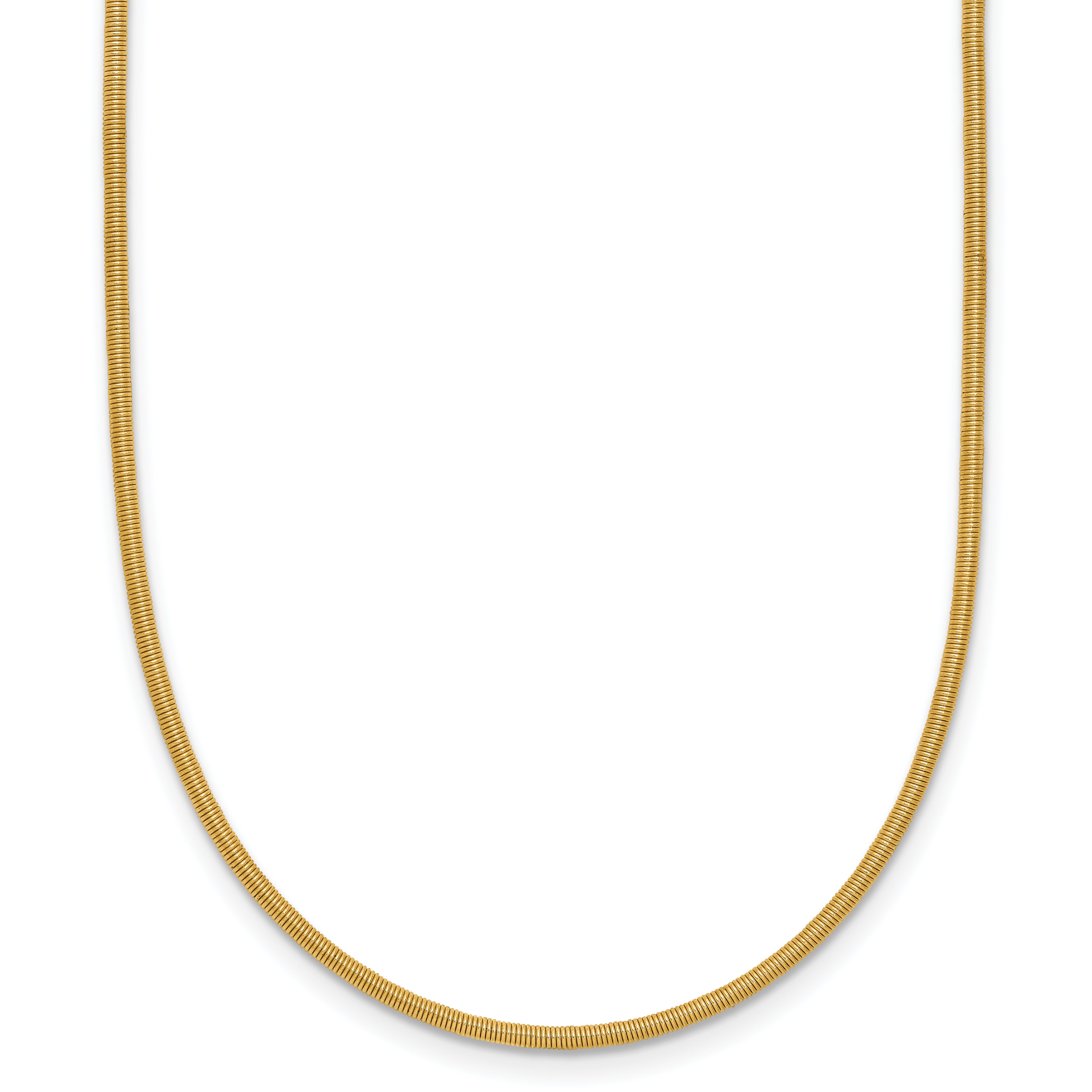 14K 1.2mm Round Satin Omega Wire Necklace