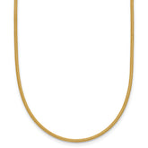 14K 1.2mm Round Satin Omega Wire Necklace