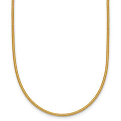 14K 1.2mm Round Satin Omega Wire Necklace