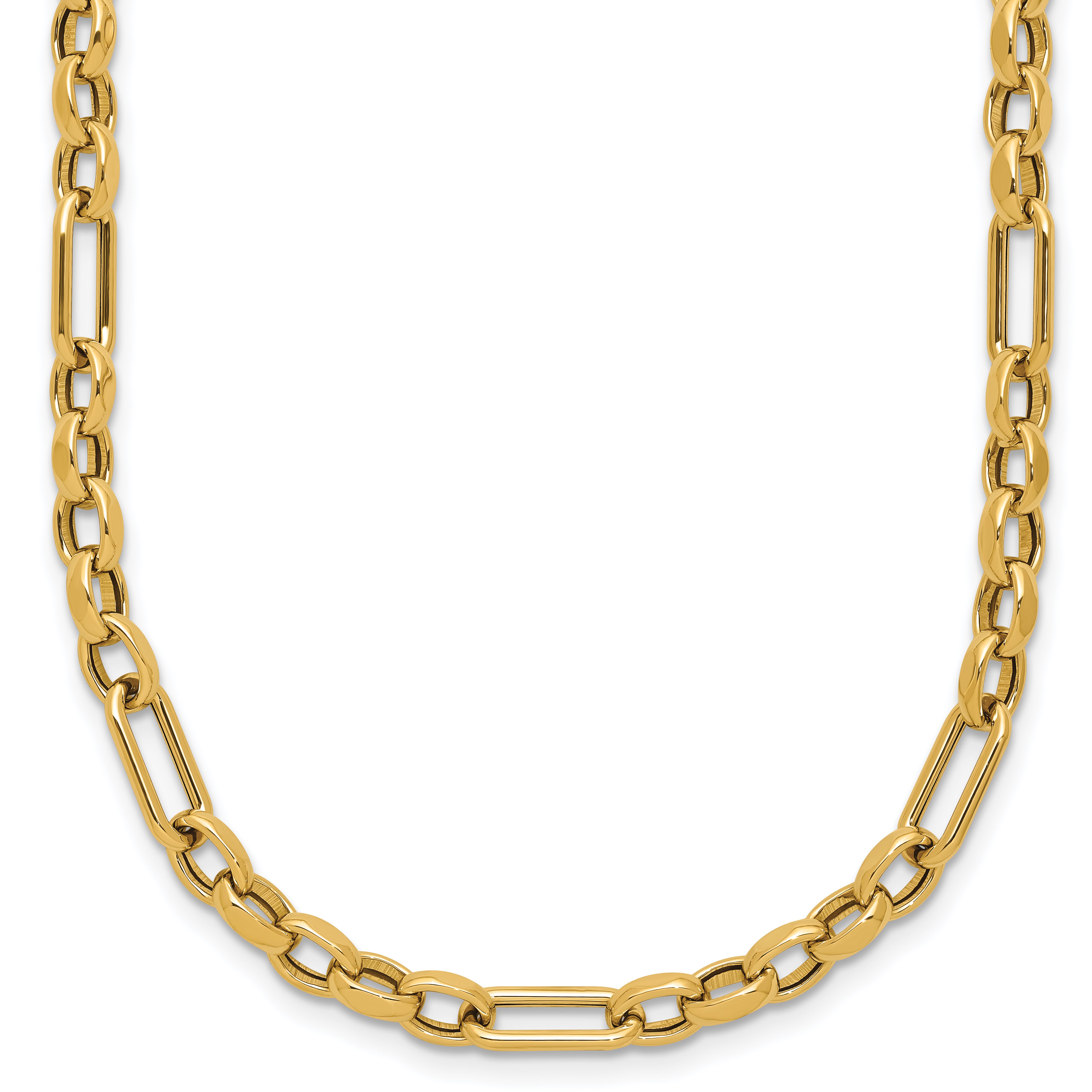 14K Polished Fancy Link Necklace