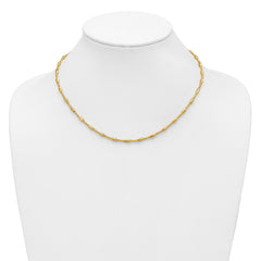 14K Polished and Diamond-cut Beaded Fancy Necklace