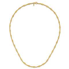14K Polished and Diamond-cut Beaded Fancy Necklace