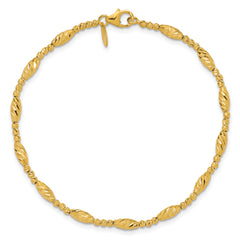 14K Polished and Diamond-cut Beaded Fancy Bracelet