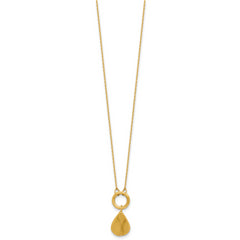 14K Polished Geometric Pendant Necklace