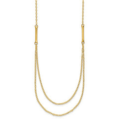 14k Polished Double Layer Fancy Necklace