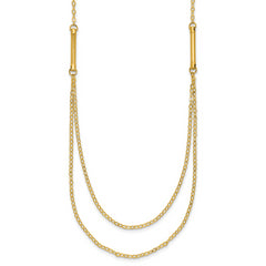 14k Polished Double Layer Fancy Necklace
