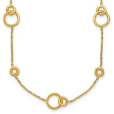 14K Polished Circle Station w/2in Ext. Necklace