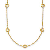 14K Polished Circle Station w/2in Ext. Necklace