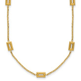 14K Polished Rectangle Station w/2in Ext. Necklace