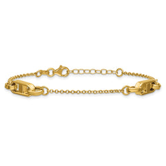 14K Polished Fancy Link w/1in ext. Bracelet