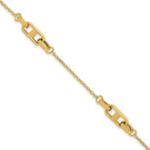 14K Polished Fancy Link w/1in ext. Bracelet