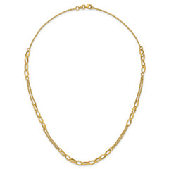 14K Polished Fancy Oval Link Necklace