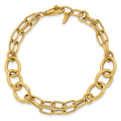 14K Polished Fancy 2-strand Link Bracelet