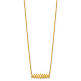 14K Polished Grooved Bar w/1in ext. Necklace
